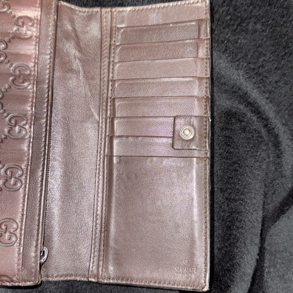 Women’s or Men’s Chocolate Vintage Gucci Long Wallet. So many pockets and 7/10 - Picture 6 of 17